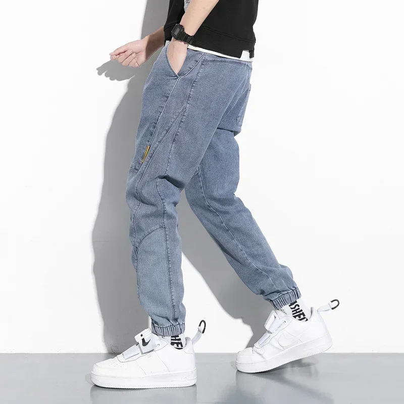 Spring Summer Black Blue Baggy Jeans Men Streetwear Denim Joggers Casual Cotton Harem Pants Jean Trousers Plus Size 6XL 7XL 8XL