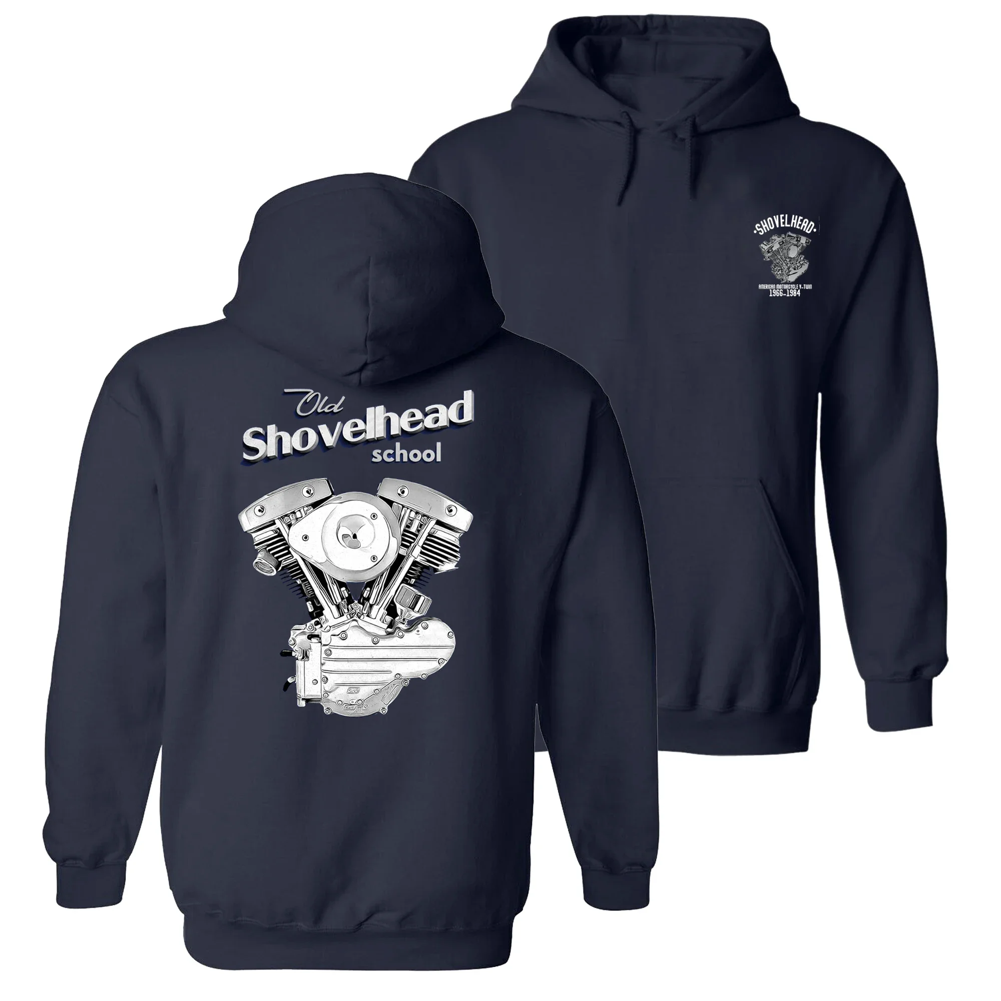 Vintage American HD Shovelhead Motorcycle FLH Engine Moto Rider Pullover Hoodie New 100% Cotton Comfortable Casual Mens Clothing