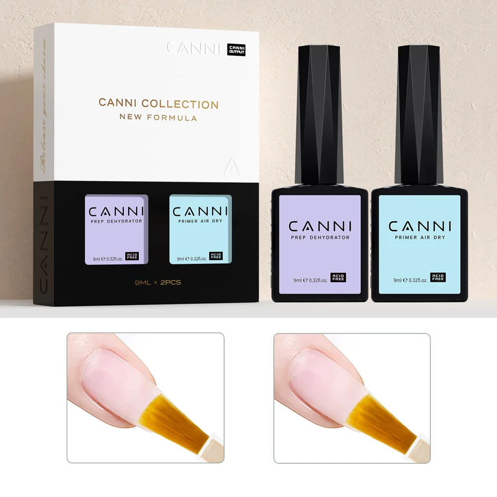 2 Stück*9ml Bestseller Diamant-Härtender Top Base CANNI pH Bond Primer Dehydrator Reines Schwarz Semi-Permanenter Nagel-Gel-Lack Verstärker – Detail 2
