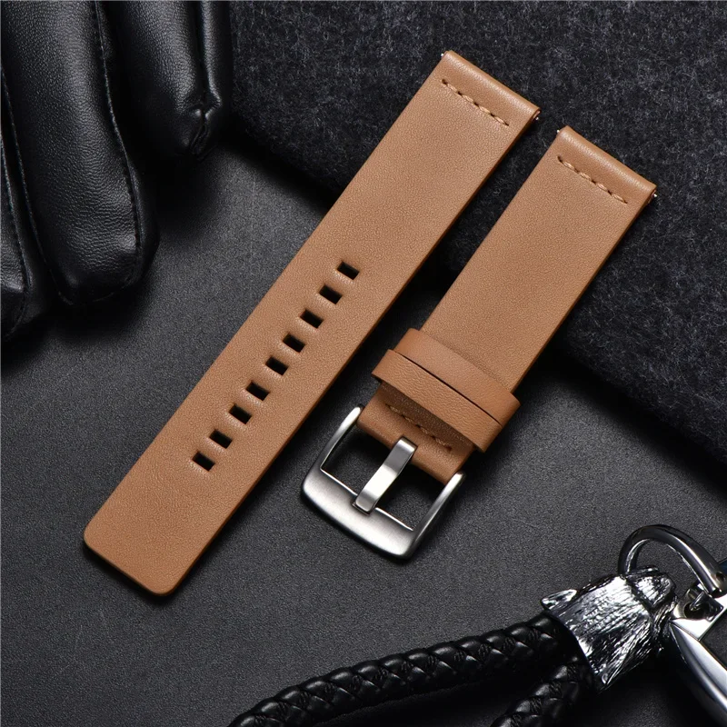 Leather Watchband Black Dark Brown Blue Calfskin Leather Watch Strap Italian 18mm 20mm 22mm 24mm Quick Release Watch Belt