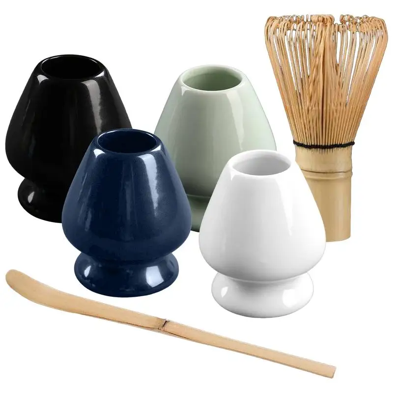 

Japanese Matcha Tea Set Matcha Making Kit Matcha Set Japanese Tea Kit 3 Pcs Tea Spoon Matcha Whisk Ceramic Whisk Holder Matcha