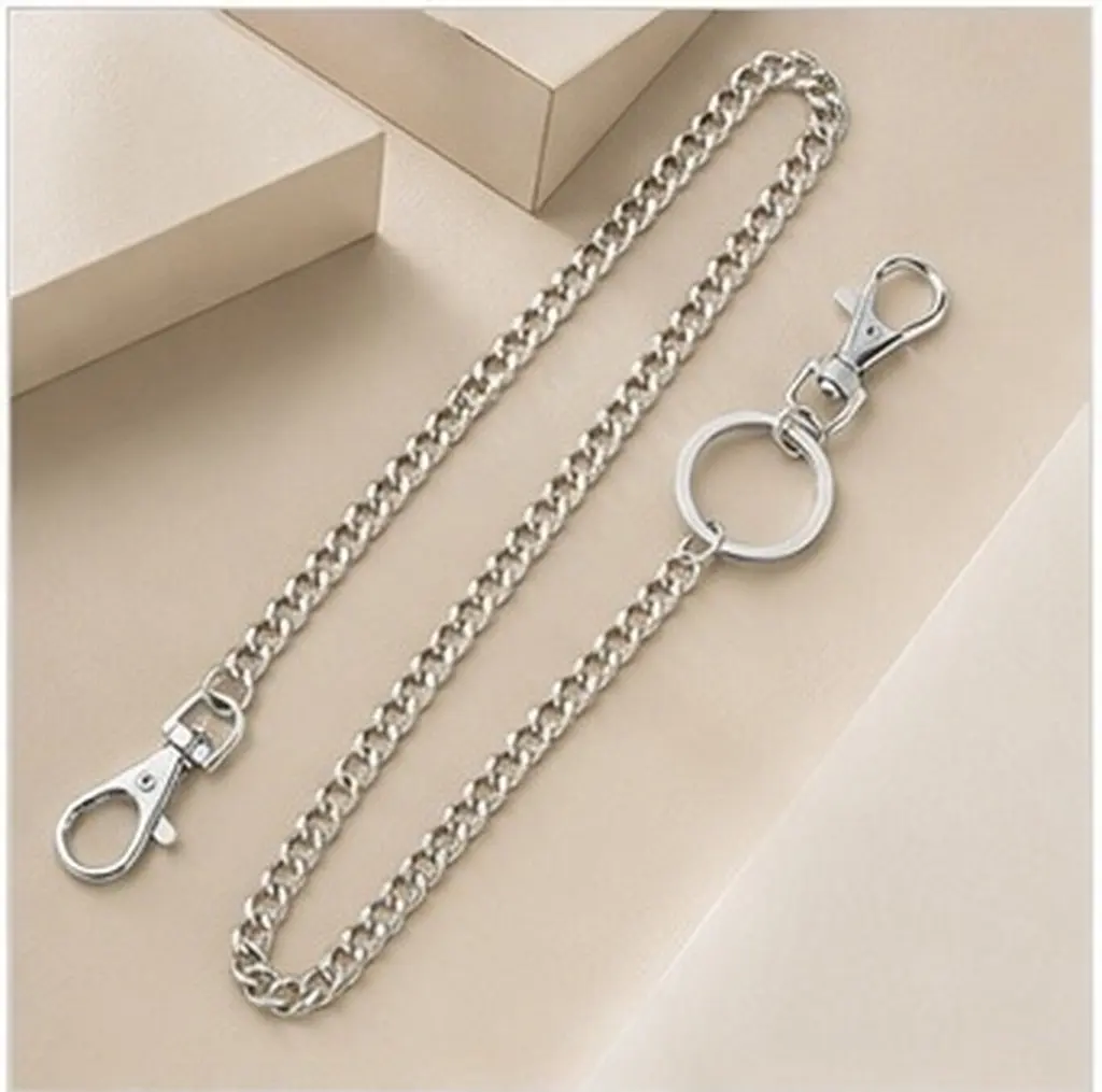 Men Wallet Chain Heavy-Duty Lobster Clasp for Jeans Pants Belt Secure Pocket Chain Sturdy Key Holder Multipurpose Wallet