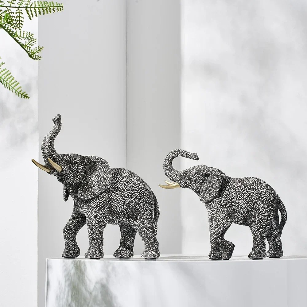 Resin Elephant Statue & Sculpture Ornaments Pretty Luxurious Home Decoration Modern Home Office Wine Cabinet Accessories Gift