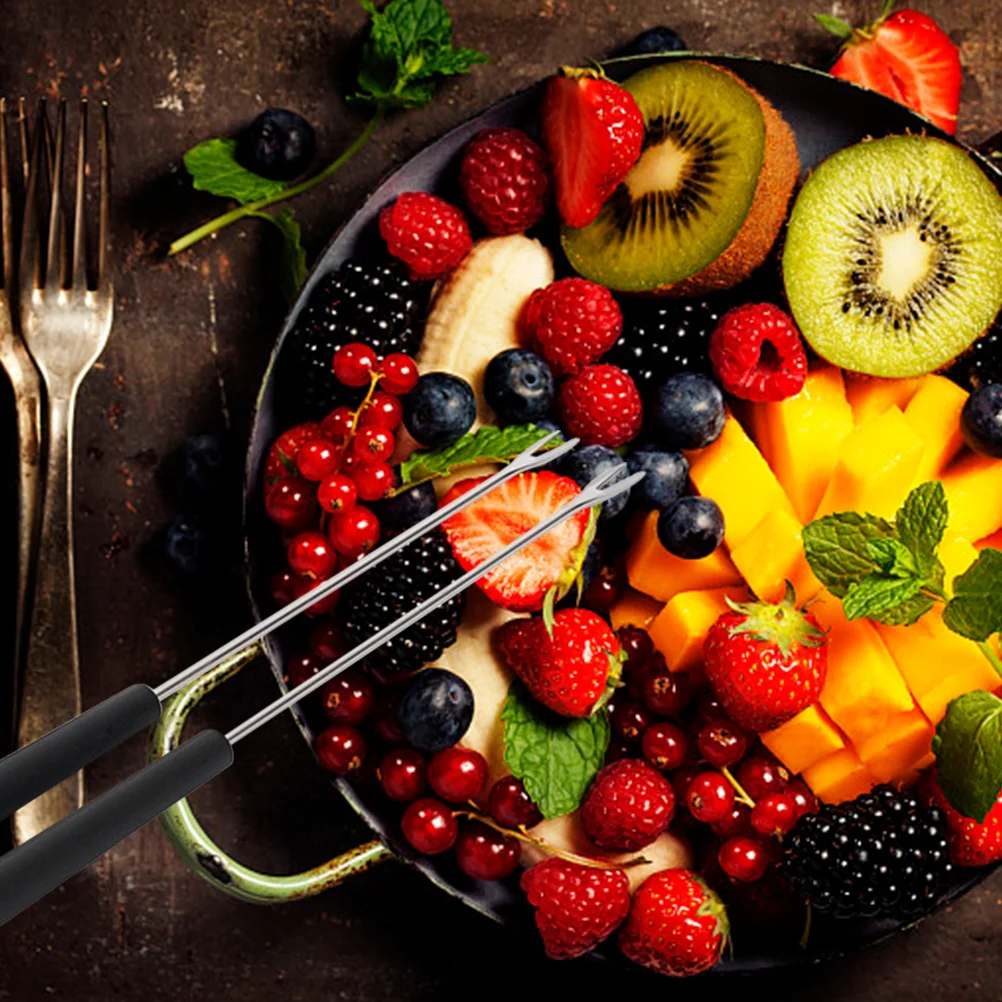 6 stücke Edelstahl Käse Gabeln Für Schokolade Tauchen Fondue Obst Kuchen Kugeln Hot Pot Küche Gadgets Bbq Backen Werkzeuge