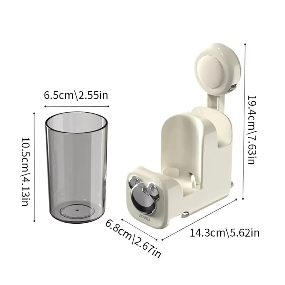 لكمة خالية فرشاة الأسنان رف الحائط متعددة الوظائف فرشاة الأسنان حامل الكأس البلاستيك شفط كأس فرشاة الأسنان تخزين الرف
