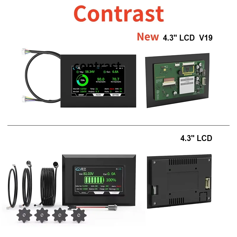 JIKONG JKBMS V19 4.3 Inch Smart Touch Screen Display 4.3 TTL P Perfectly Matched With V19 PB JK BMS Energy Etorage