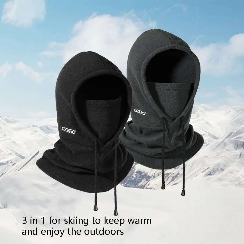 Winter Board Skiiing Face Mask Keep Warm Outdoor Motorcycle Riding Hat Protect Neck Hooded Windproof Thermal Skiing Full Mask