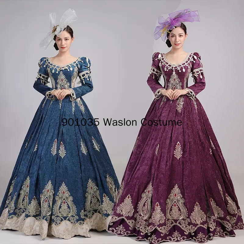 

Velvet Embroidery Marie Antoinette Dress Christmas Party Ball Gown Medieval Renaissance Princess Dress Theater Costume