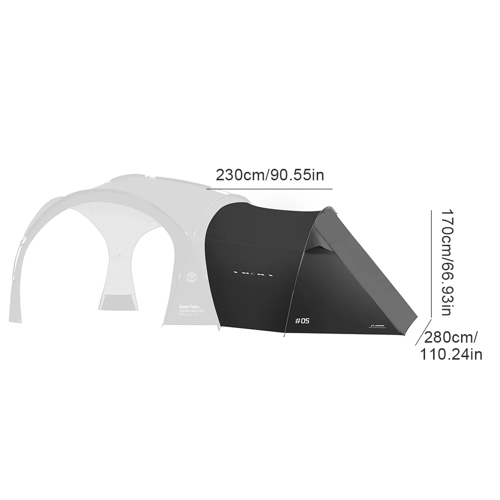 Camping Dome Gazebo 150D Oxford Fabric PU3000MM Rainproof Sunscreen 8+ Person Modular Outdoor Self-driving Shelter view 5