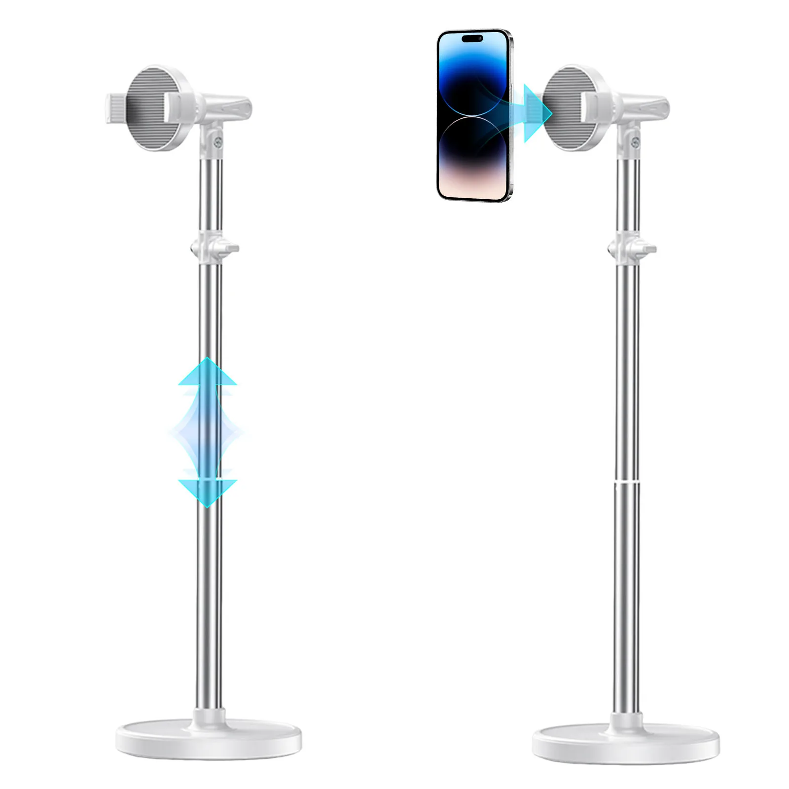 Soporte de escritorio retráctil giratorio de 360 grados soporte giratorio ajustable para teléfono celular para iPhone Samsung y todos los teléfonos inteligentes