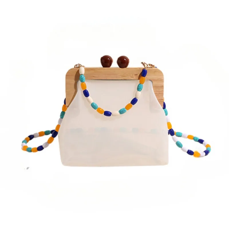 Moda Versatile perline borse a tracolla in gelatina PVC trasparente Design unico borse a tracolla celebrità Internet per le donne 2024 nuovo