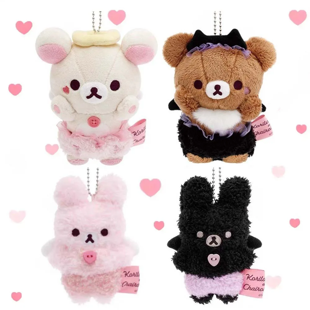 

Милый плюшевый брелок-подвеска Рилаккума (розовый ангел) и Корилаккума (черный дьявол) для сумок, игрушка-кукла