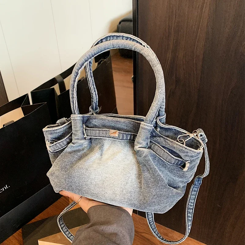 

Повседневная сумка для женщин, дизайнерская джинсовая сумка, большая вместительная парусиновая сумка через плечо, женская простая сумка, дорожная сумка
