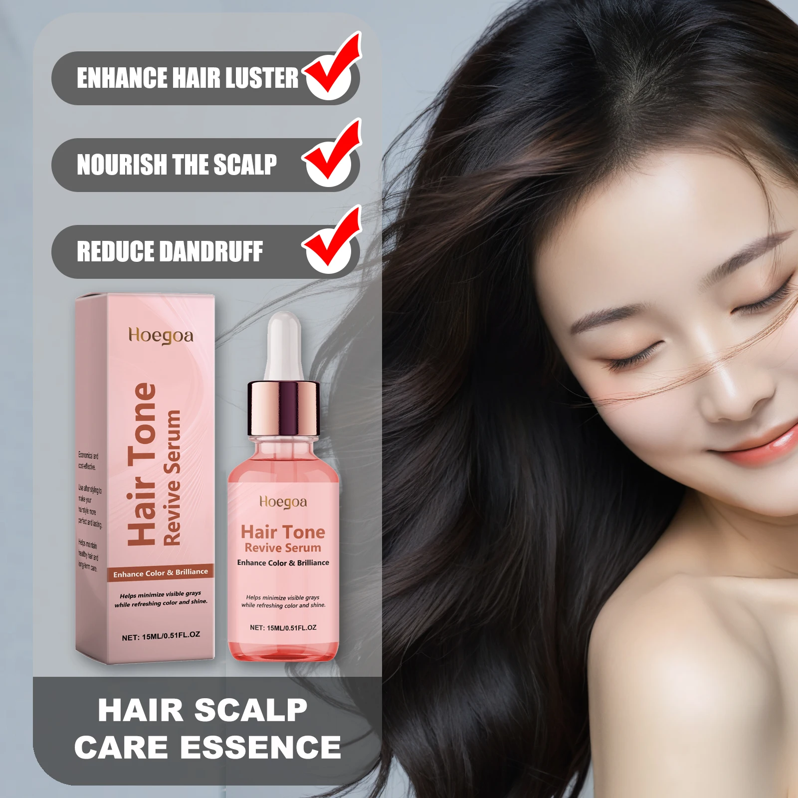 

HOEGOA эссенция для ухода за волосами 15 мл сыворотка для восстановления волос питает восстанавливает кожу головы укрепляет волосы разглаживает уменьшает перхоть, улучшает блеск