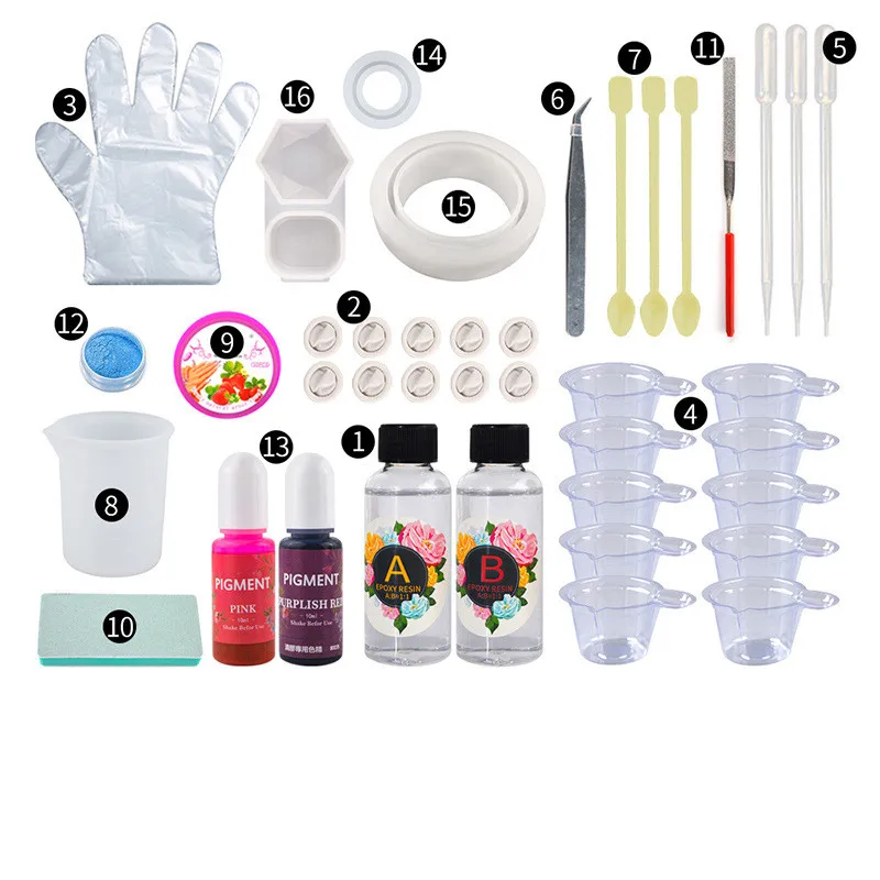

Epoxy Resin Glue Kits AB Crystal Bangle UV Resin Jewelry Making Handmade DIY Glove Measuring Cup Tool Round Bracelet Mold Tools