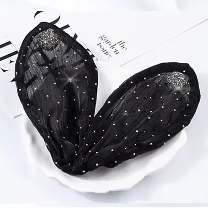 Women's Net Yarn Bow Rabbit Ear Headband Roller Magic Twisted Hairstyle Band 2024 New Fashion Hair Accessories Hair Tools