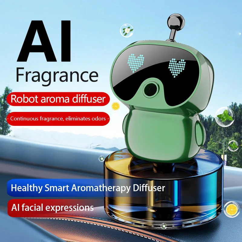 Smart Car Aroma Diffuser Auto Start Stop Intelligent Spray Fragrance Diffuser Dynamic Expressions Air Freshener Car Accessories