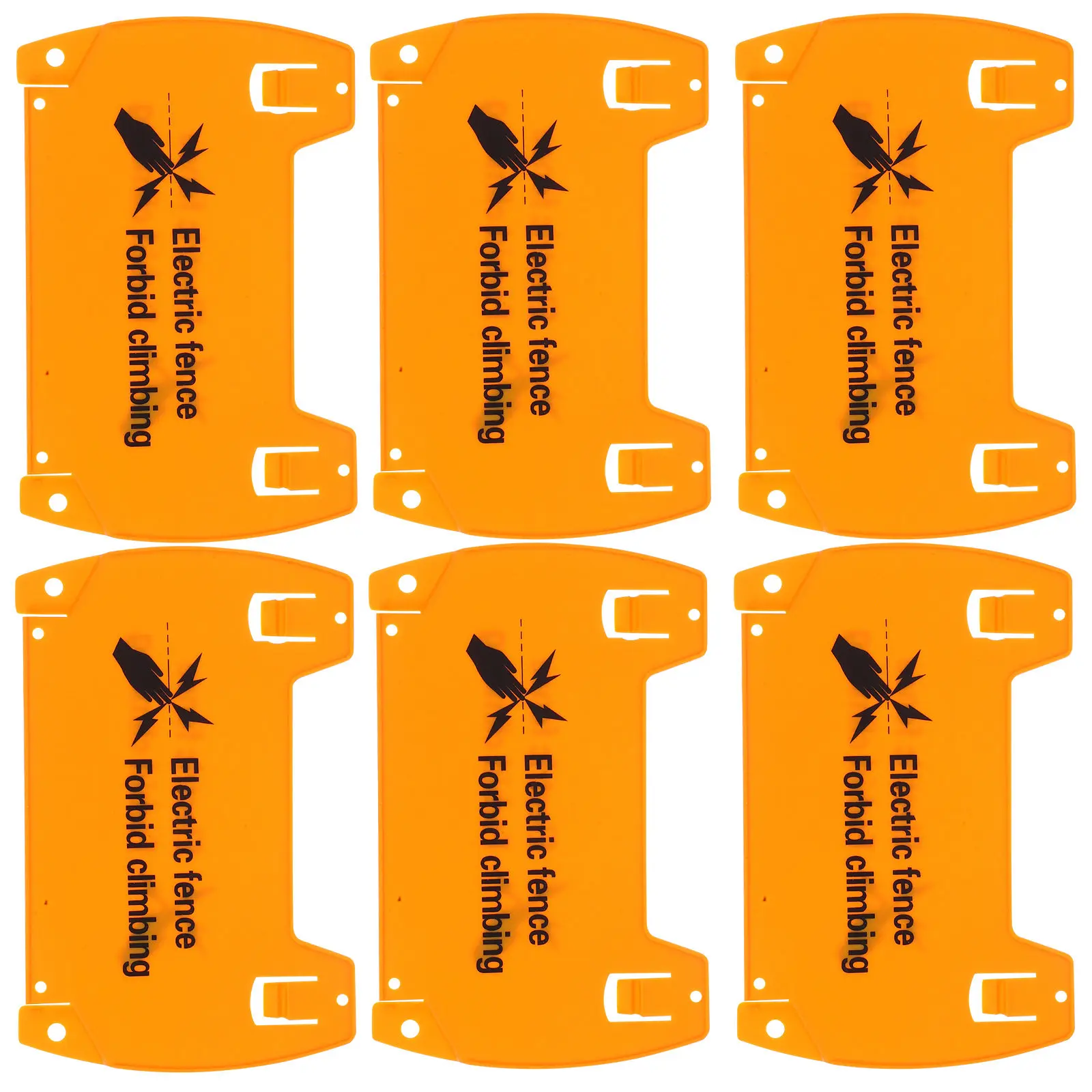 6Pcs Electric Fence Warning Signs Weatherproof Plastic High Visibility Danger Notice for Farm Garden Industrial Security Safety