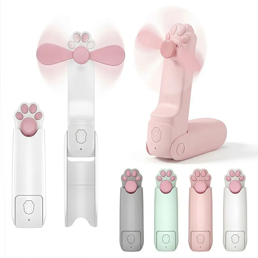 3 IN 1 Handheld Mini Fan 3 Gears 1200 MAh Folding Flashlight Fan Lightweight USB Rechargeable Pocket Silent Fan Summer Outdoor