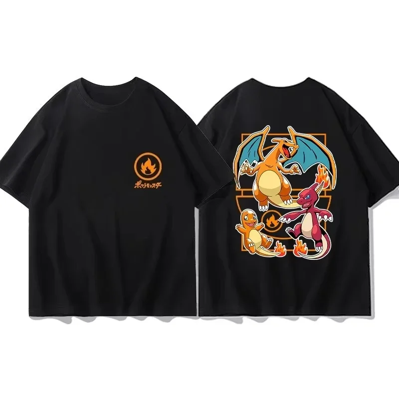 Pokémon Animation dérivés T-Shirt à manches courtes Gengar Psyduck Mewtwo imprimé hommes garçons et filles été nouveau haut tendance