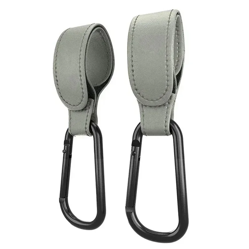 Stroller Hooks Baby Diaper Bag Hook Stroller Organize PU Leather Adjustable Pram Multi-function Hook Strong Bearing High Quality