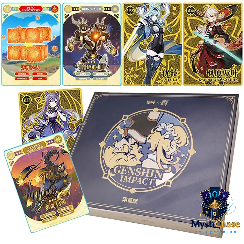 Genshin Impact Collectible Trading Card Gift Box, Eula Raiden Shogun Kazuha Character and Monster Cards for Collectors