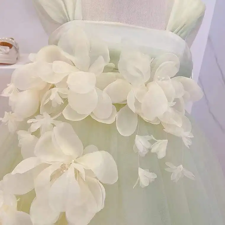 pizzo organza fai da te baffo fiore fatto a mano fiore moda abito da sposa per bambini accessori di abbigliamento fiori decorativi