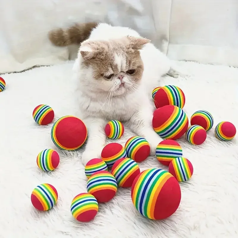 Cat Toy Balls Interactive for Indoor Cats Best Kitten Favorite Gift Soft Foam Ball Chase Quiet Playing Cats Stuff Supplie