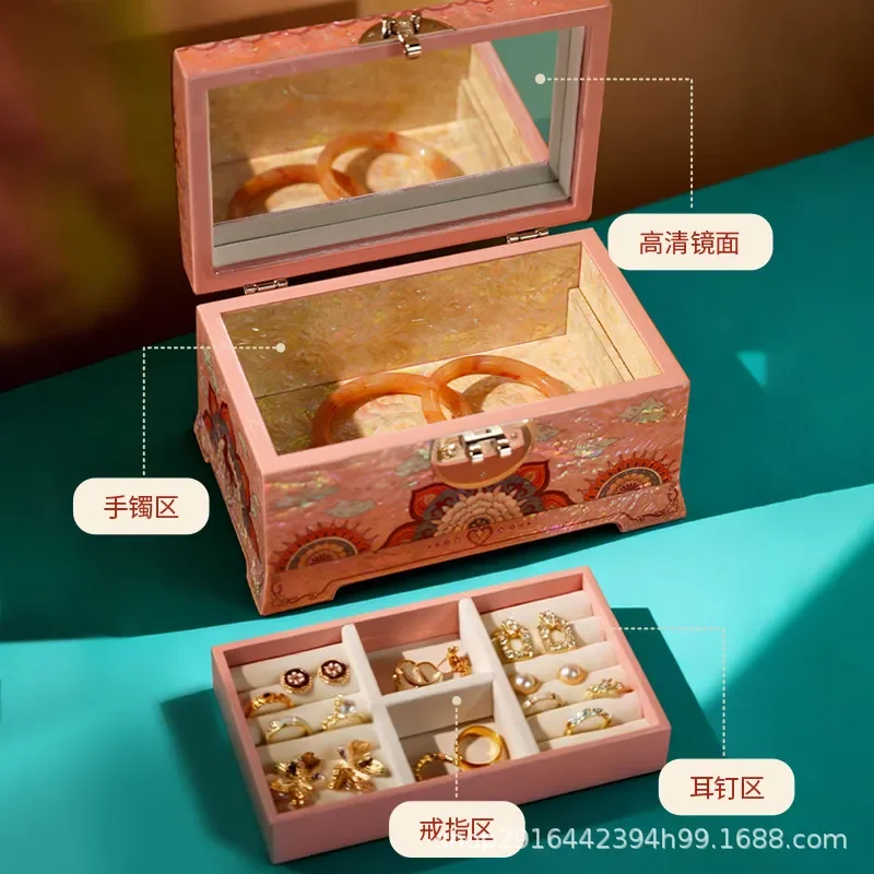 for Jinbei Legend Wooden Lacquer Jewelry Box Snail Shape Ring Bracelet Storage High End Practical Gift for Women Home Decor