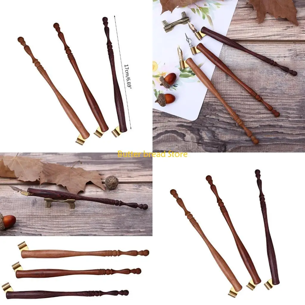 

W89C Wooden Pen Rod Adjustable Metal Flange Wedding Party Supplies for Women Men Gift