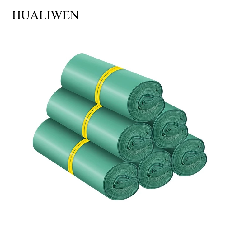 

100 Green First Grade New Material Express Bags Per Roll, Used for Packaging, Transportation, and Mailing