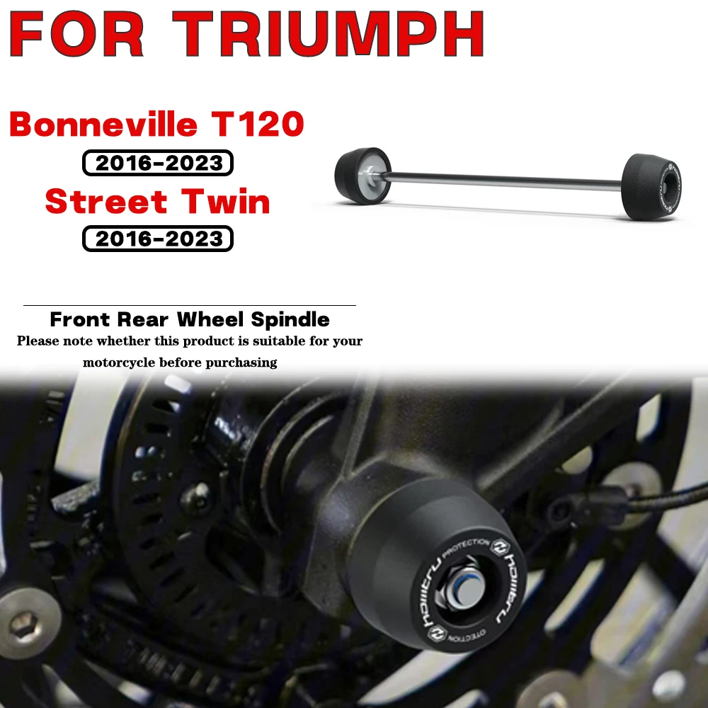 

For TRIUMPH Bonneville T120 Black Street Twin 2016-2023 Motorcycle Front Rear Wheel Spindle Crash landing Protection