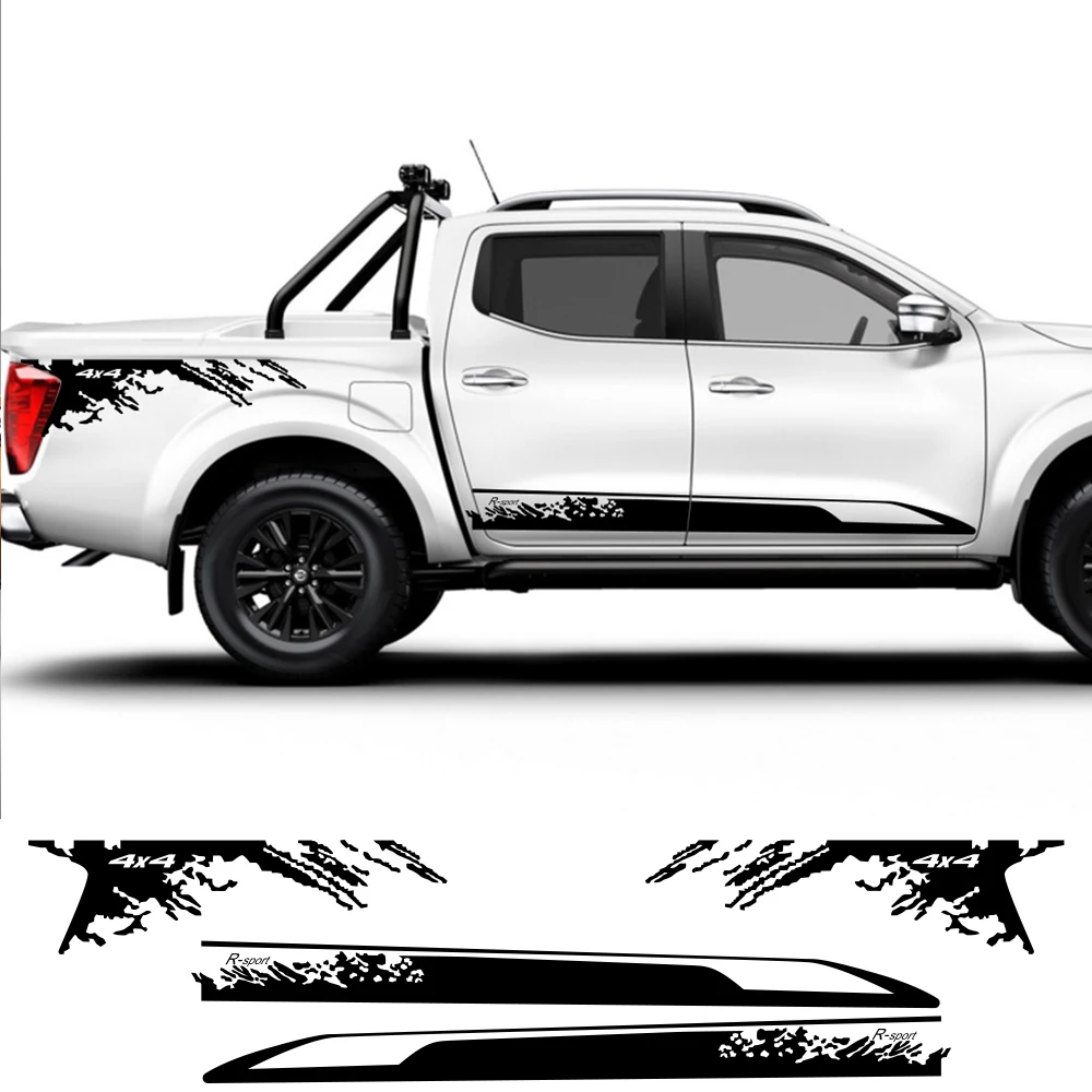 For Nissan NAVARA NP300 2pcs Car Side Sticker Stylish Auto Vinyl Film Decoration Decal DIY Sport Styling Car Tuning Accessories