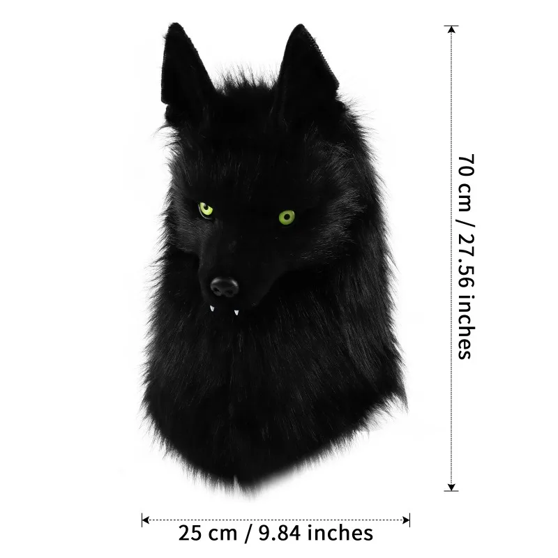 

Animal Wolf Mask Cosplay Costume Accessories Furry Faux Fur Dog Fox Full Head Therian Masks Anime Dress Up Party