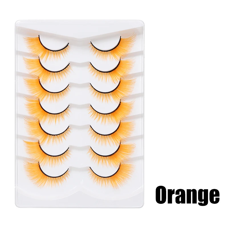 DINGSEN 1/5/10 Paar Bunte Flauschige Streifen-Wimpern Natürliche Weiche Wimpern Wispy Falsche Wimpern 3D Lockige Wimpern für Make-up – Detail 21