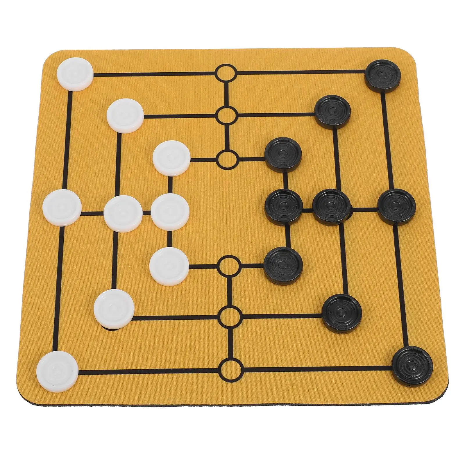 

1 set Portable Nine Mens Morris Chess Board Game Strategy Game For Family Fun Tabletop Games Gathering Desktop Chessboards Party