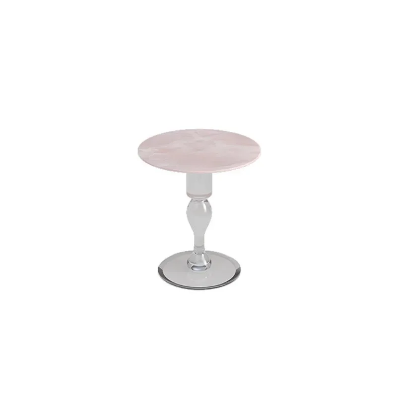 Pink jade marble small coffee table light luxury coffee table