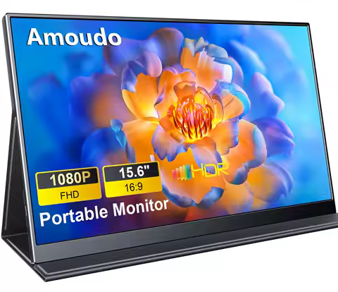Amoudo 15.6 Polegada 1920x1080P Monitor Portátil Estender Display IPS Painel LCD Penhole Stand VESA USBC Mini HDMI Display Móvel