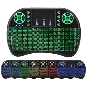 لوحة مفاتيح لاسلكية صغيرة i8 ، بإضاءة خلفية إنجليزية ، ماوس هوائي 2.4G ، لوحة لمس عن بعد ، Android TV Box ، كمبيوتر شخصي ، X96 ، H96 ، 7 ألوان كحد أقصى أعلى 12 مبيعات لوحة مفاتيح لاسلكية بإضاءة خلفية وماوس - No5