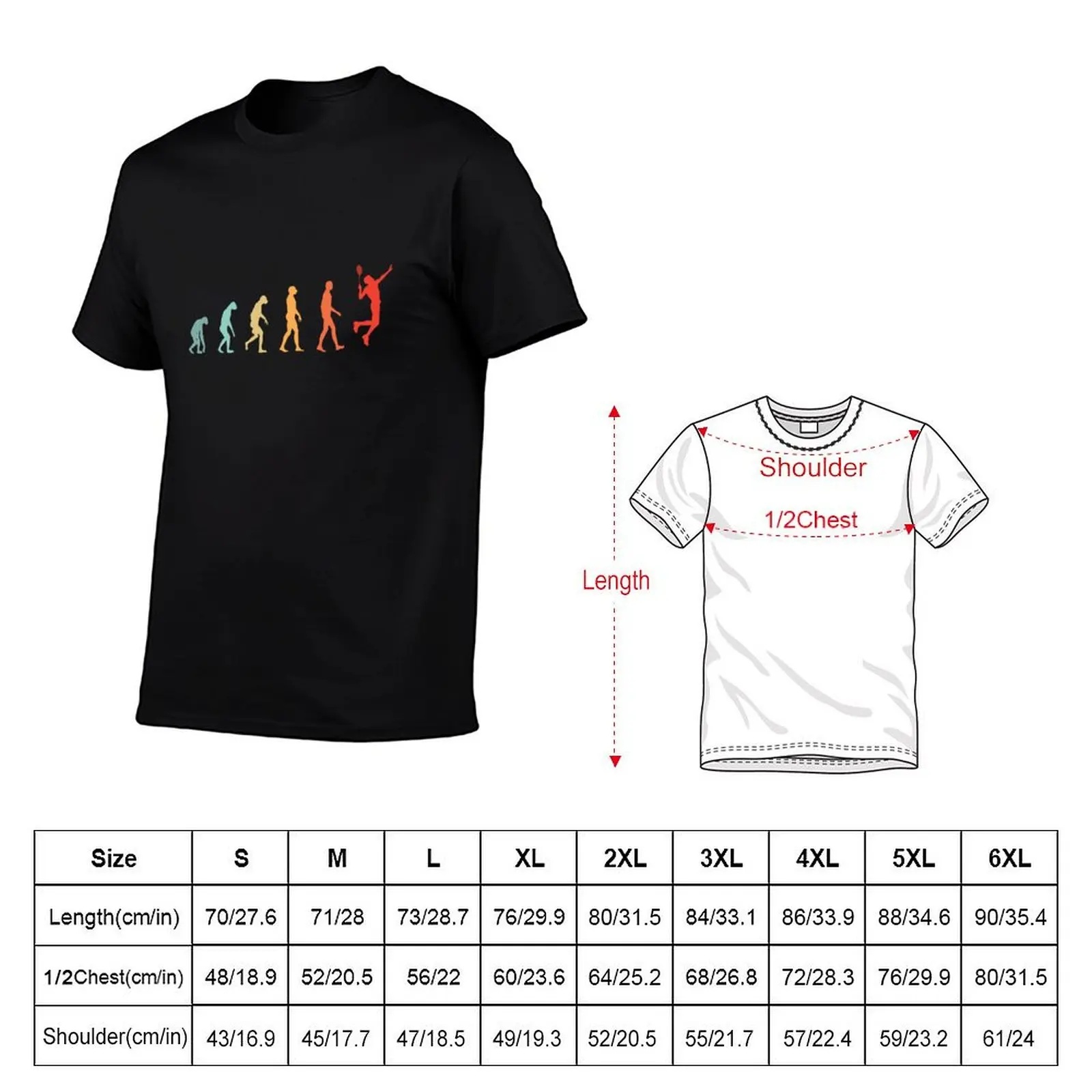 Evolution of a Badminton Player Retro Vintage T-Shirt Fashion Pattern Printed Tee Shirt