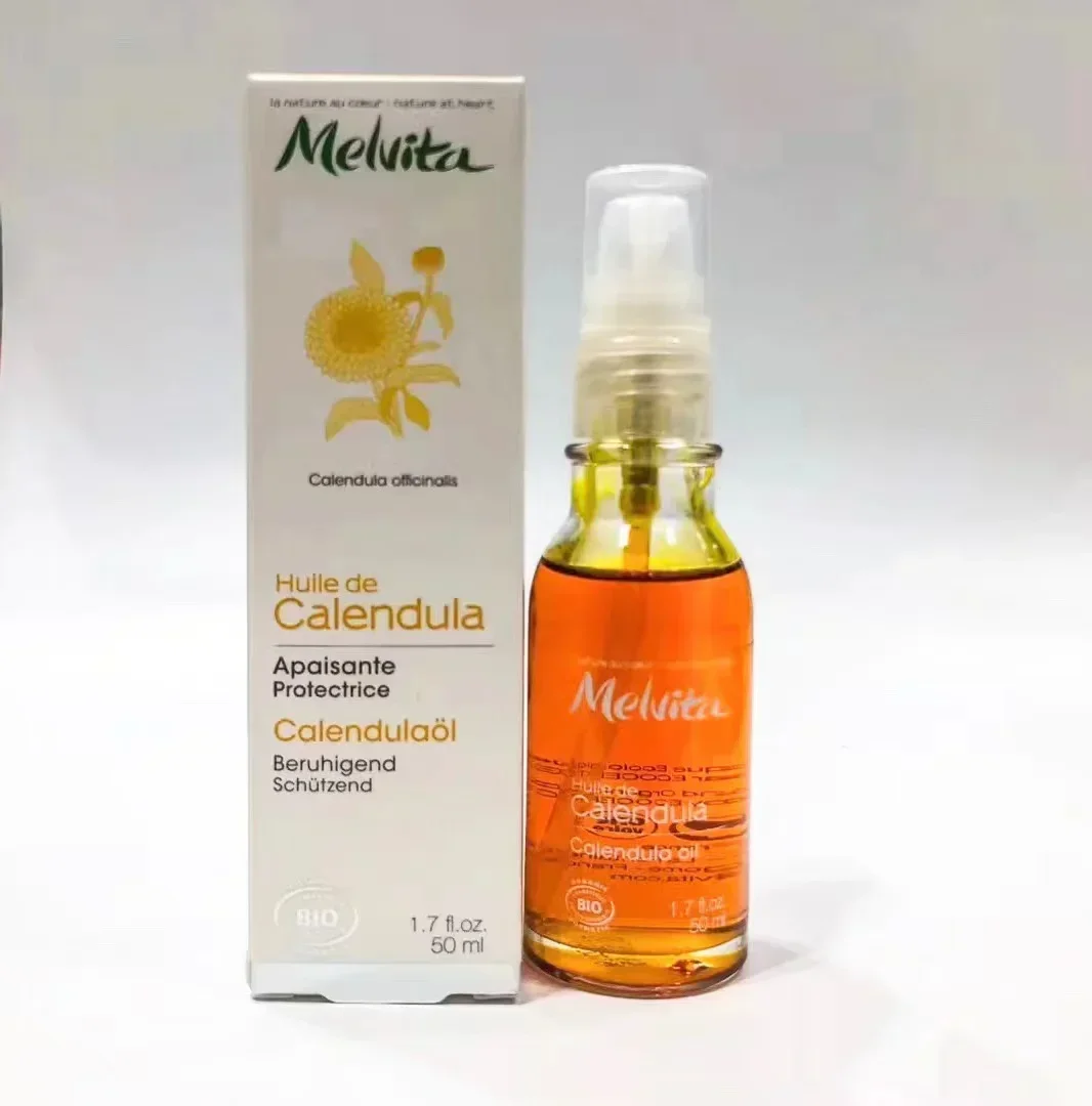 Aceite Esencial de caléndula Melvita de Francia, 50ML, reparación calmante, piel sensible y frágil, hidratante, belleza para el cuidado de la piel rara