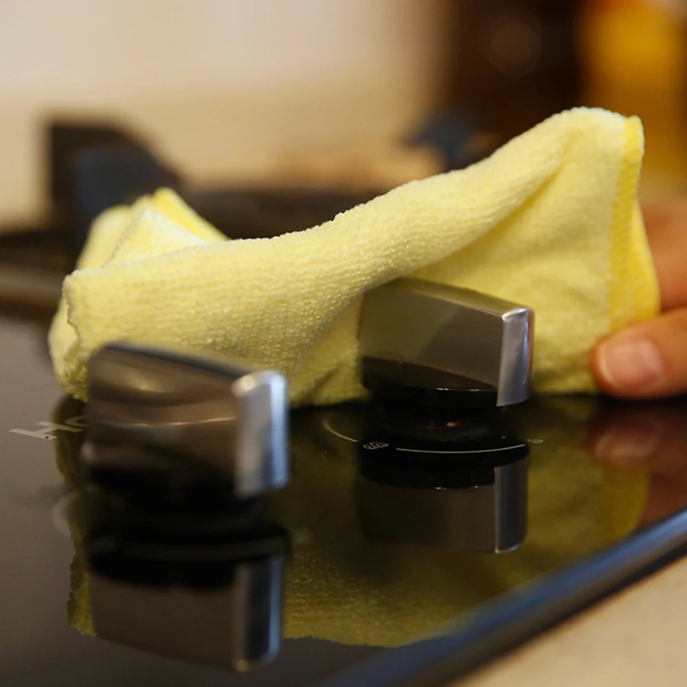 

10pcs Premium Kitchen Cleaning Towels Water Absorbent Dish Towel For Glass Cookware Fiber Wash Cloth Household (Random Color)