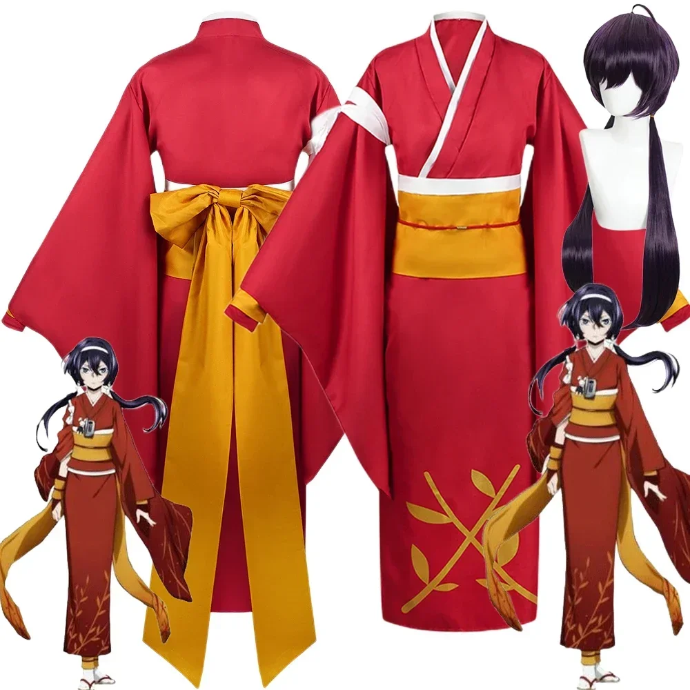 Anime Bungo Stray Dogs Kyouka Izumi Cosplay Costume Wig Yukata Kimono Outfits Wig Halloween Carnival Costumes for Women Girls