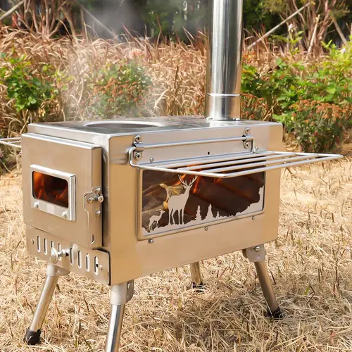 대형 휴대용 장작 스토브, 창문 파이프, 텐트 히터, 간이 침대 캠핑, 얼음낚시 요리, 야외 바베큐 