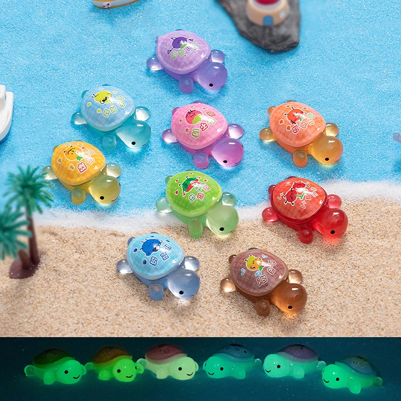 1PC Glowing Turtle Garden Fish Tank Miniatures Ornaments Mini Luminous Glitter Turtle Home Decoration Landscaping Crafts