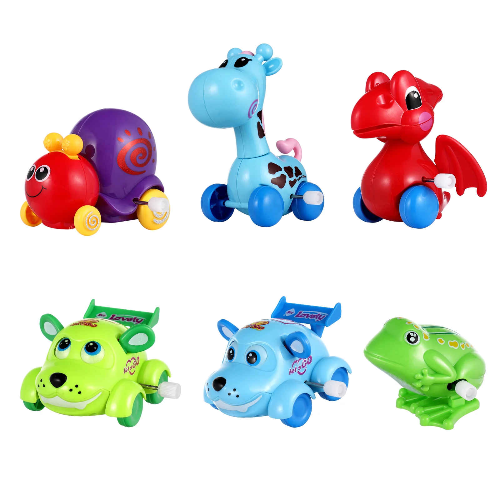 9 Pcs Animal Toddler Boy Toys Shape Kid Assorted Color Mini Wind Up Educational