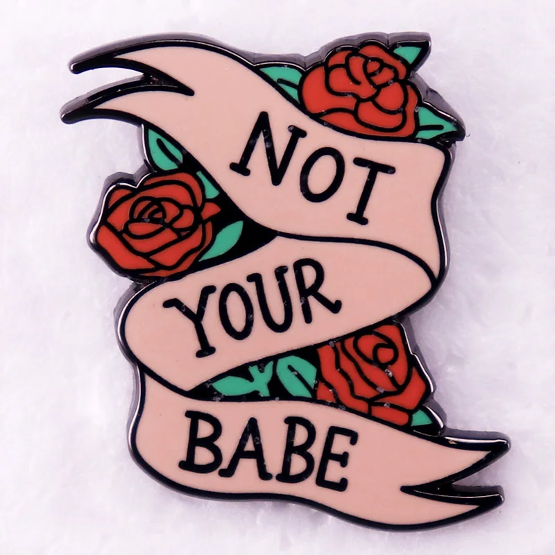 Не ваш ребенок Феминистская девушка Power розы эмалированная булавка Grl Pwr брошь аксессуары идеально подходит для сумок курток джинсов шляп