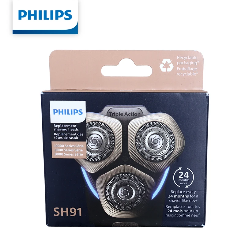 Philips SH91 Replacement Shaving Head 3 Foils + 3 Cutters For Series 9000 & Prestige SP9xxx Electric Shavers