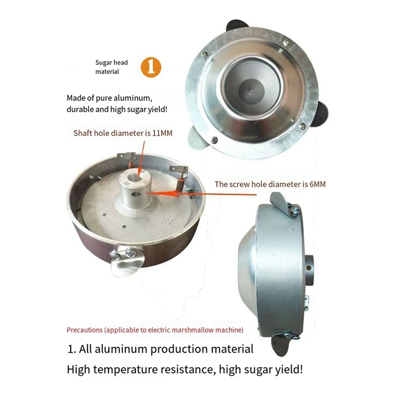 ABXH น้ําตาลหัว Candy Floss เครื่องลูกอมฝ้ายหม้อไอน้ํา Candy Outlet อุปกรณ์หมุนสําหรับ Cotton Candy Maker