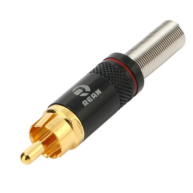 1pcs REAN RCA audio AV video plug gold-plated large tail diameter NYS366-BG fever HIFI DVD